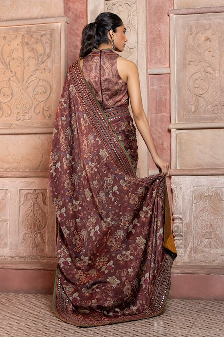 Shruti Sancheti Paisley & Chintz Print Saree With Blouse 