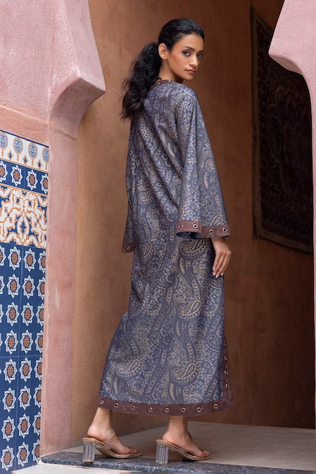 Shruti Sancheti Blue Denim Printed Kaftan 