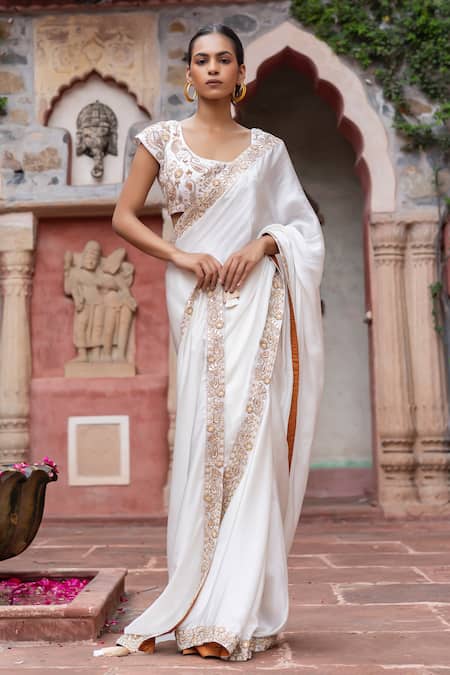 Shruti Sancheti Paisley Embroidered Saree With Satin Blouse 