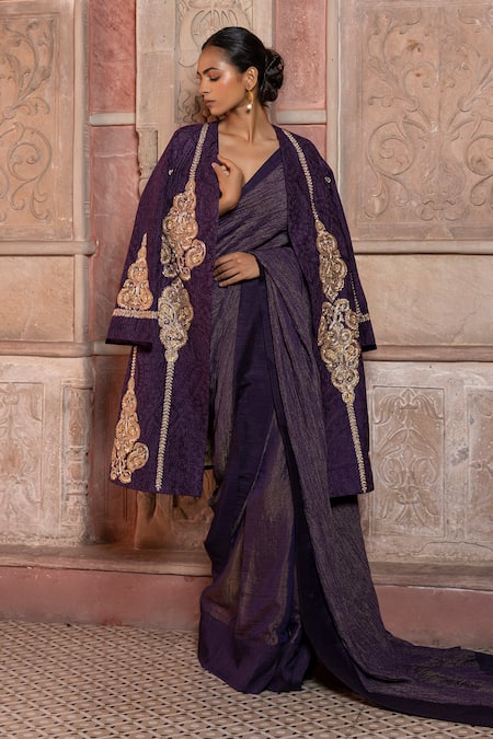 Shruti Sancheti Raw Silk Zardozi Embroidered Jacket 