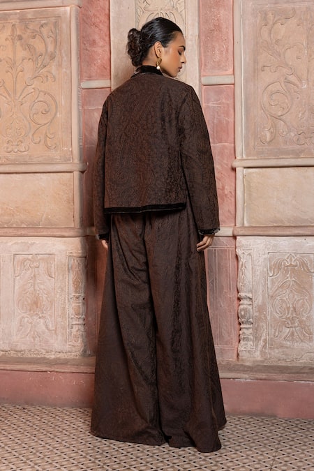 Shruti Sancheti Paisley Embroidered Long Jacket Set 