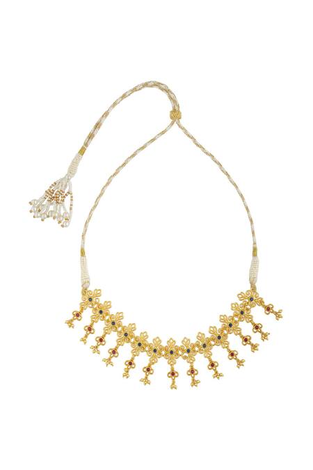 Zariin_Gold Plated Glorious Glory Choker Necklace _Online_at_Aza_Fashions