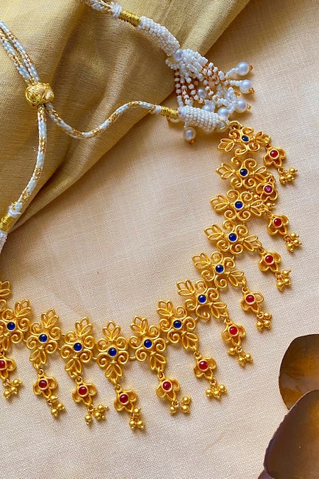 Zariin Gold Plated Glorious Glory Choker Necklace 