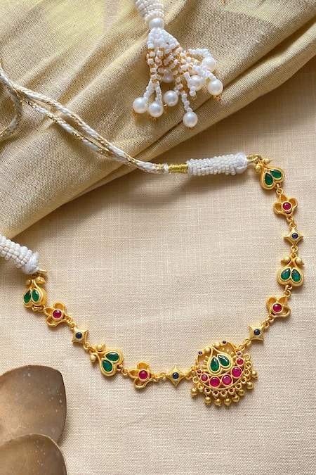 Zariin Gold Plated Whispers Of Time Necklace 