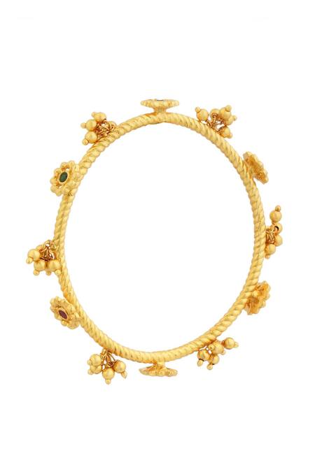 Shop_Zariin_Multi Color Stones, Beads Tinkling Tales Bangle - Single Piece _Online_at_Aza_Fashions