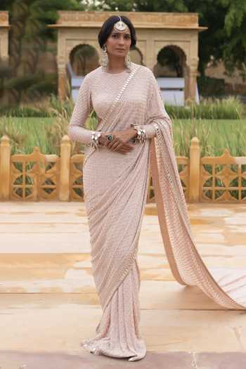 Arpita Mehta Hand Embroidered Saree with Blouse 