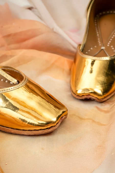 Shop_Loryphilory_Gold Embroidered Juttis _Online_at_Aza_Fashions