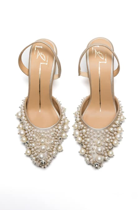 Nidhi Bhandari Pearl & Stone Embellished Block Heels 