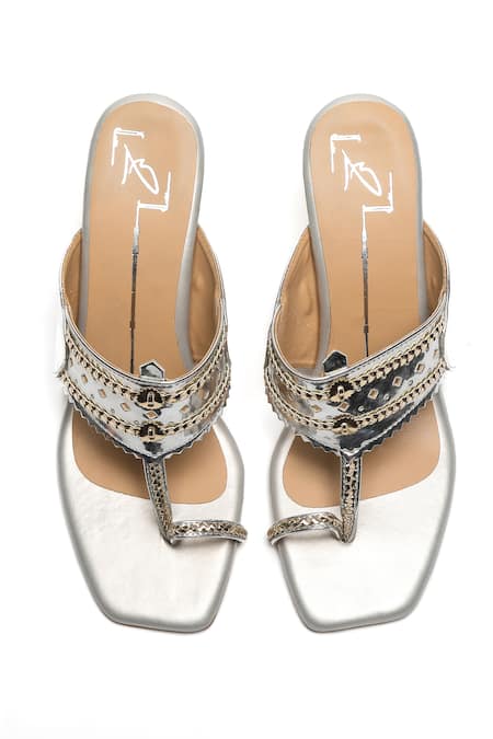 Nidhi Bhandari Embroidered Block Heel Sandals 