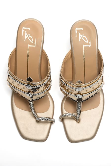Nidhi Bhandari Embroidered Block Heel Sandals 