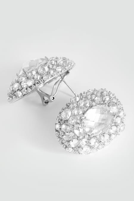 Modarta Elegant Oval Crystal Earrings 