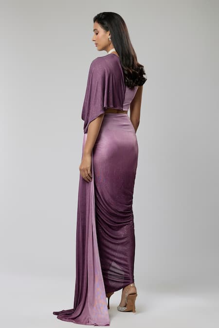 Naina Seth Ombre Crop Top With Skirt 