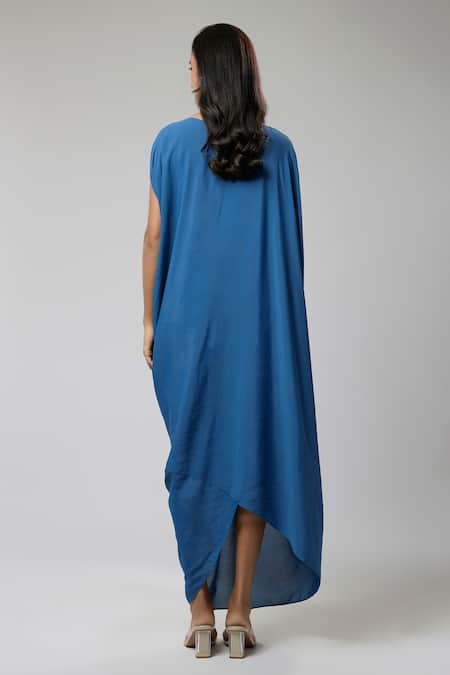 Naina Seth Teal Draped Gown 