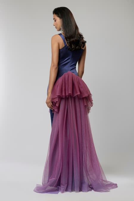 Naina Seth Twilight Orchid Mermaid Gown 