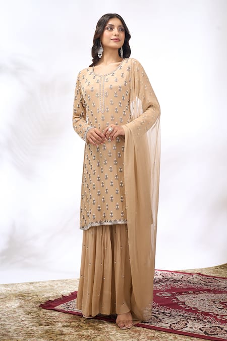 Samyukta Singhania Embroidered Kurta & Sharara Set 