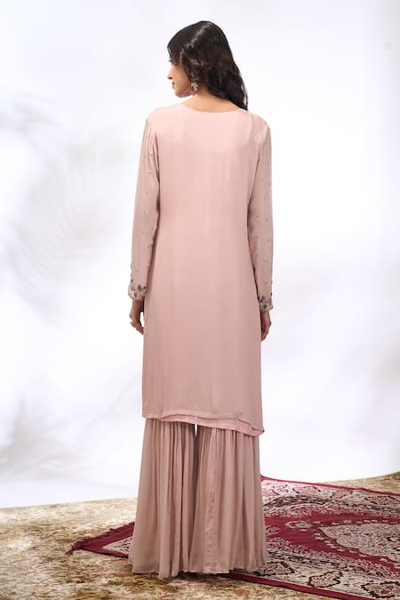 Samyukta Singhania Floral Embroidered Kurta Sharara Set 