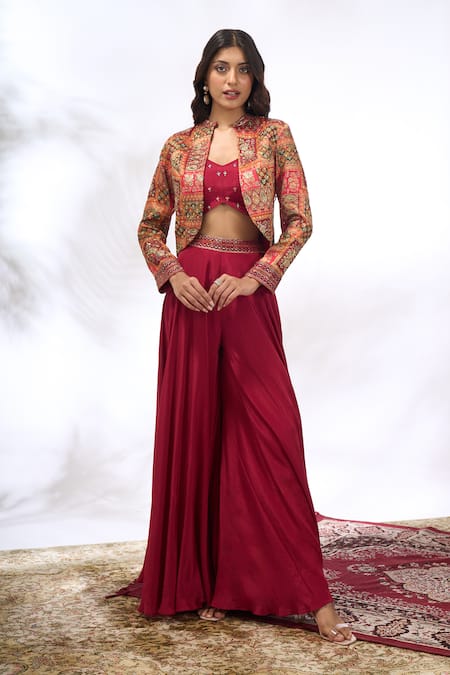 Samyukta Singhania Embroidered Jacket & Pant Set 