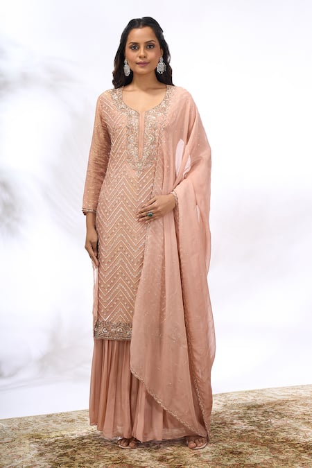 Samyukta Singhania Chevron Work Kurta Set 