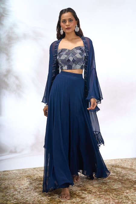 Samyukta Singhania Embroidered Jacket Pant Set 