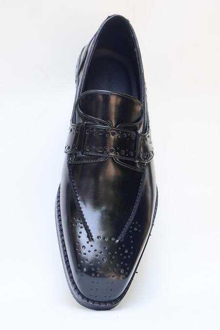 Buy Shradha Hedau Footwear Couture Black Lucus Brogue Detail Moccasins Online at Aza Fashions Buy_Shradha Hedau Footwear Couture_Black Lucus Brogue Detail Moccasins _Online_at_Aza_Fashions