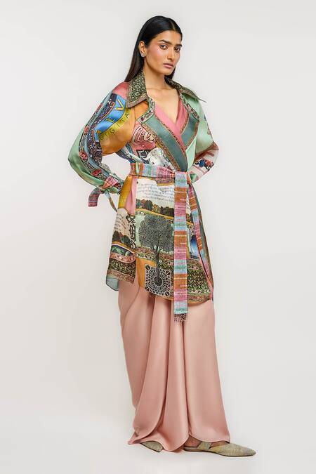 Buy_Ott_Silk Singh Twins Trench Coat _Online_at_Aza_Fashions