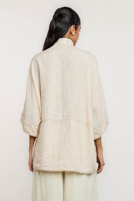 Ott Chiffon Lattice Top 