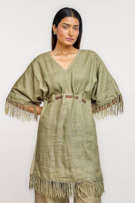 Ott Fringed Linen Tunic 