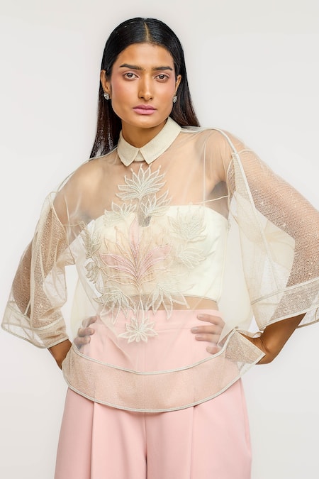 Ott Sheer Floral Top 