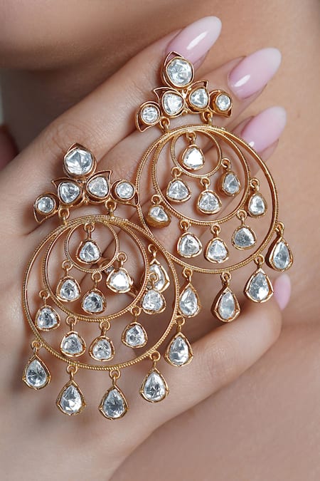 Joules By Radhika_Gold Plated Stones Zarmina Drop Dangler Earrings _Online_at_Aza_Fashions