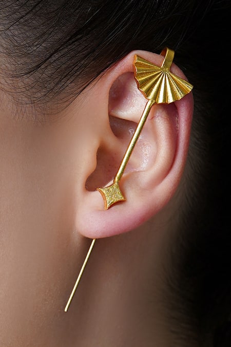 Joules By Radhika Gold Plated Sol Flair Cuff Earrings Online at Aza Fashions Joules By Radhika_Gold Plated Sol Flair Cuff Earrings _Online_at_Aza_Fashions