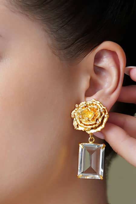 Joules By Radhika Luxe Rose Drop Earrings 