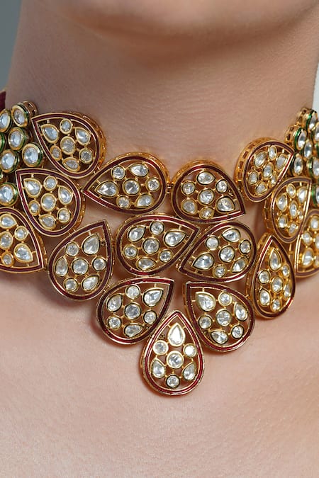 Joules By Radhika Gold Plated Amber Bloom Teardrop Necklace Online at Aza Fashions Joules By Radhika_Gold Plated Amber Bloom Teardrop Necklace _Online_at_Aza_Fashions