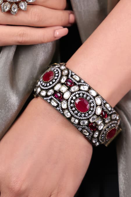 Joules By Radhika Majestic Ruby Red Bangle 