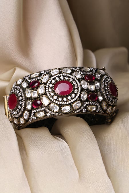 Joules By Radhika Majestic Ruby Red Bangle 