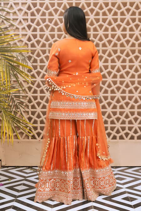 Fayon Kids Embroidered Kurta Sharara Set 