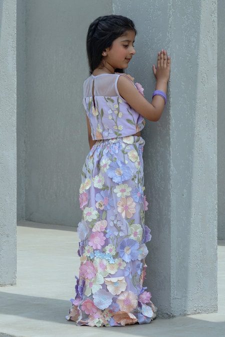 Fayon Kids Floral Embroidered Top With Pant 