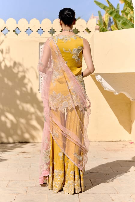 Osaa By Adarsh Embrodiered Short Kurta Sharara Set 