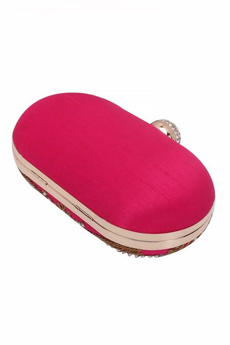 Buy_Nazaakat By Samara Singh_Pink Pearls, Embroidery, Rhinestones, Sequins And Clutch