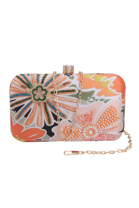 Nazaakat By Samara Singh Floral Sequin & Bead Embellished Clutch 