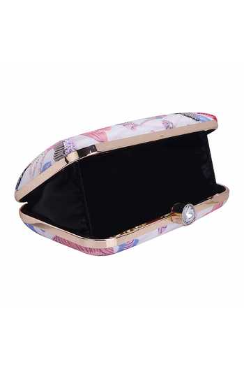 Nazaakat By Samara Singh White Embroidery, Sequins, Beads, Crystals Floral Clutch With Sling Online at Aza Fashions Nazaakat By Samara Singh_White Embroidery, Sequins, Beads, Crystals Floral Clutch With Sling _Online_at_Aza_Fashions