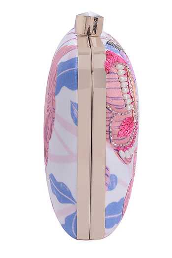 Buy Nazaakat By Samara Singh White Embroidery, Sequins, Beads, Crystals Floral Clutch With Sling Online at Aza Fashions Buy_Nazaakat By Samara Singh_White Embroidery, Sequins, Beads, Crystals Floral Clutch With Sling _Online_at_Aza_Fashions