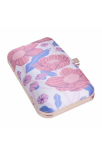Shop Nazaakat By Samara Singh White Embroidery, Sequins, Beads, Crystals Floral Clutch With Sling Online at Aza Fashions Shop_Nazaakat By Samara Singh_White Embroidery, Sequins, Beads, Crystals Floral Clutch With Sling _Online_at_Aza_Fashions