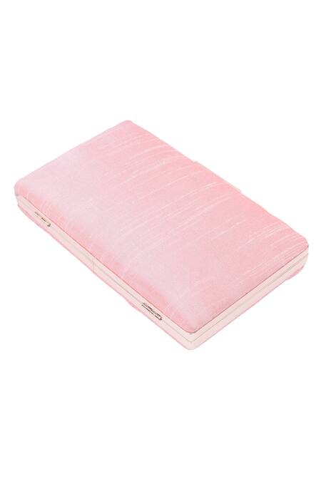 Nazaakat By Samara Singh_Pink Beads Geometric Embellished Clutch With Detachable Sling_at_Aza_Fashions