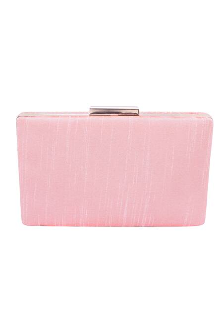 Shop_Nazaakat By Samara Singh_Pink Beads Geometric Embellished Clutch With Detachable Sling