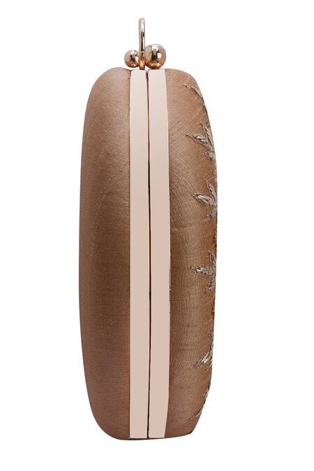 Buy_Nazaakat By Samara Singh_Gold Beads, Sequins, Embroidery Round Clutch With Detachable Sling _Online_at_Aza_Fashions