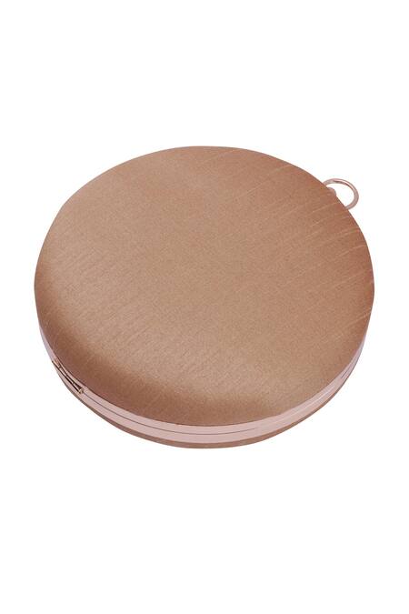 Shop_Nazaakat By Samara Singh_Gold Beads, Sequins, Embroidery Round Clutch With Detachable Sling _Online_at_Aza_Fashions