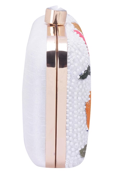 Nazaakat By Samara Singh_Multi Color Beads, Embroidery, Crystals Floral And Beaded Clutch Bag _Online_at_Aza_Fashions