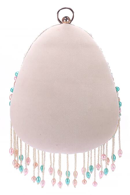 Buy Nazaakat By Samara Singh Off White Pearls, Beads, Chains And Embellished Clutch Bag Online at Aza Fashions Buy_Nazaakat By Samara Singh_Off White Pearls, Beads, Chains And Embellished Clutch Bag_Online_at_Aza_Fashions