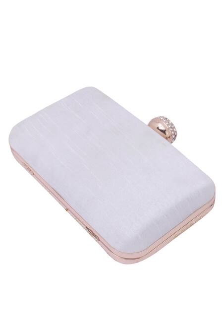 Buy_Nazaakat By Samara Singh_White Pearls, Rhinestones, Beads And Stone Embellished Clutch_Online_at_Aza_Fashions