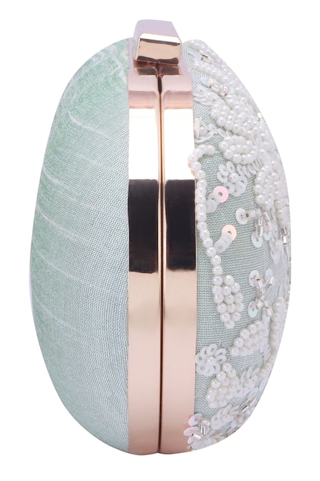 Nazaakat By Samara Singh_Blue Beads, Sequins Beaded And Embroidered Clutch Bag _at_Aza_Fashions